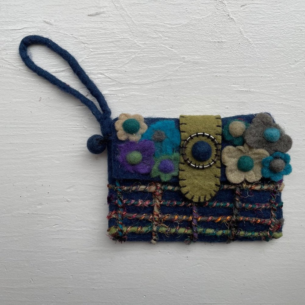 Rising Tide Felted Wool Clutch Bag Made in Nepal